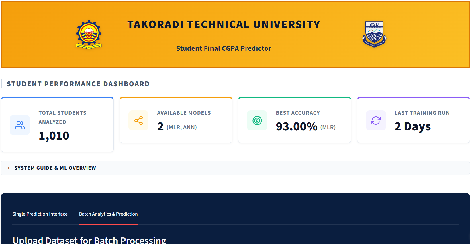Student Final CGPA Predictor